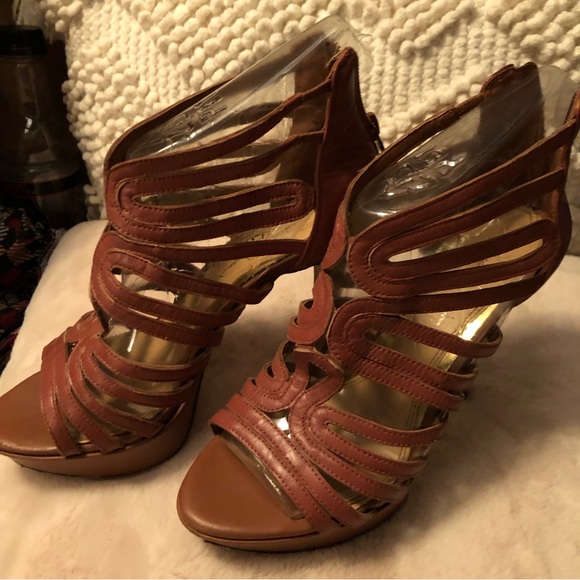 **LAST CHANCE- GUC Jessica Simpson Leather Gladiator Heels - Picture 3 of 8